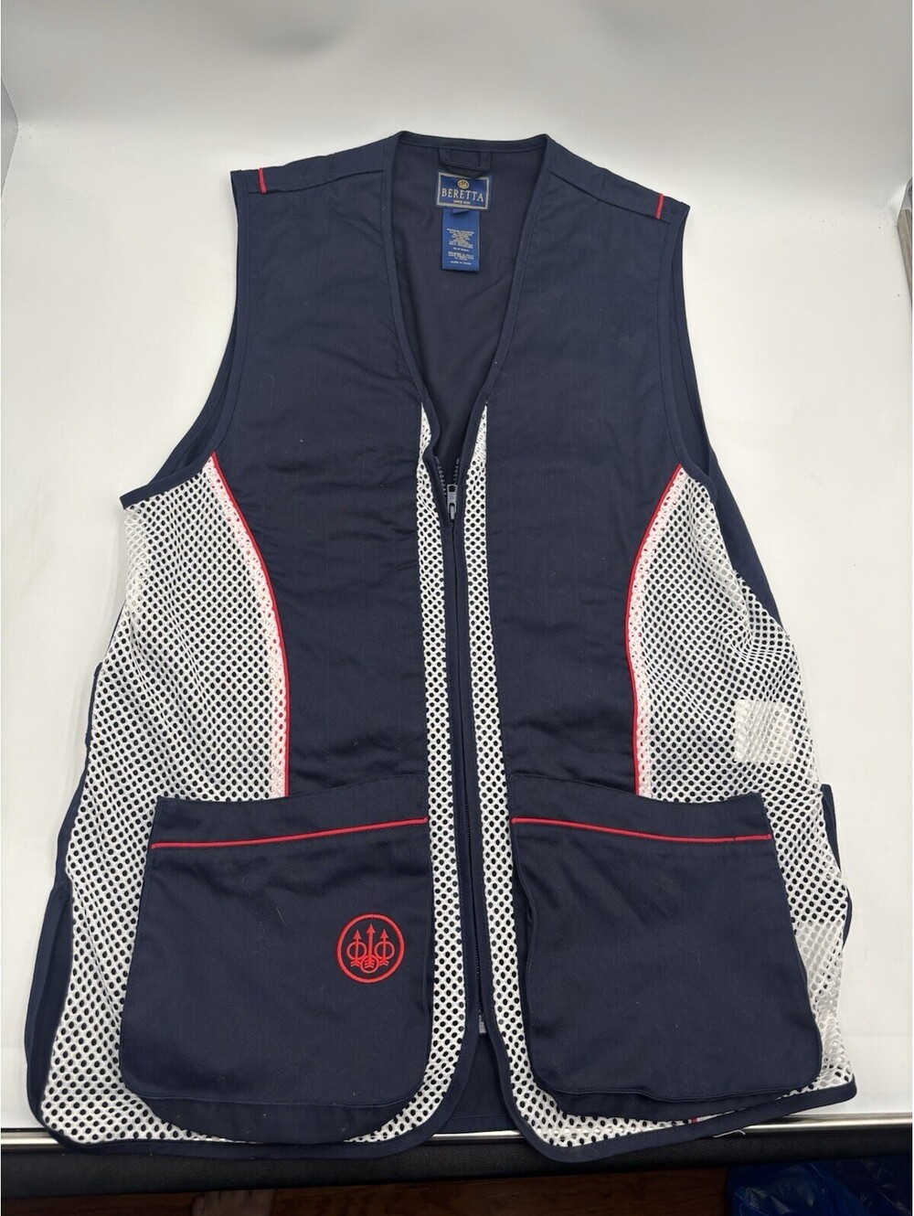 Beretta Silver Pigeon Shooting Vest Blue Navy Mesh Lrg Hunting Clays Utility